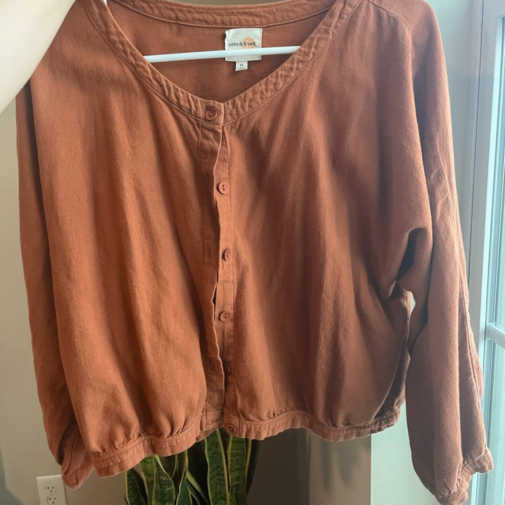 Rust Orange Button-Up Top - Picture 7 of 7